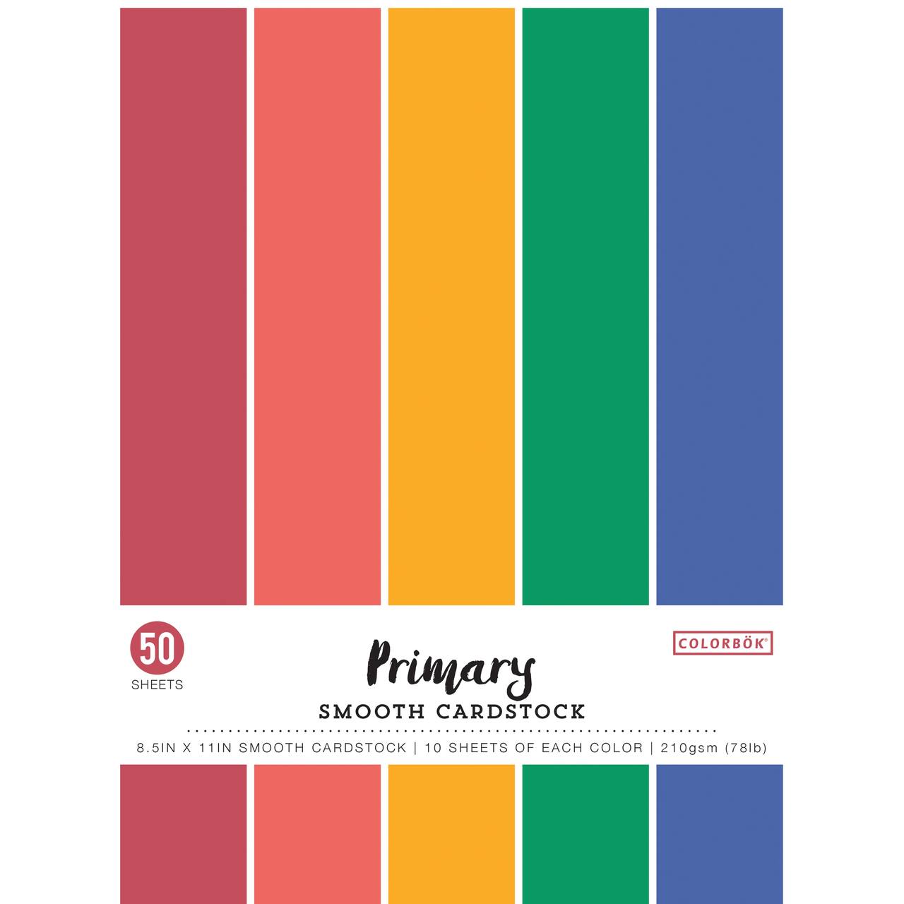Colorbok® Primary 8.5" x 11" Cardstock Paper, 50 Sheets